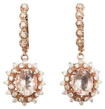 Load image into Gallery viewer, 5.40Ct Natural Morganite and Diamond 14K Solid Rose Gold Earrings