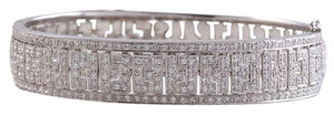 HEAVY Very Impressive 2.50 Carats Natural Diamond 18K Solid White Gold Bracelet