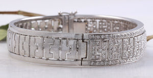 HEAVY Very Impressive 2.50 Carats Natural Diamond 18K Solid White Gold Bracelet
