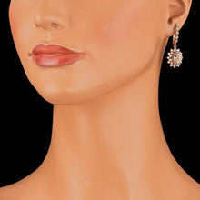 Load image into Gallery viewer, 5.40Ct Natural Morganite and Diamond 14K Solid Rose Gold Earrings