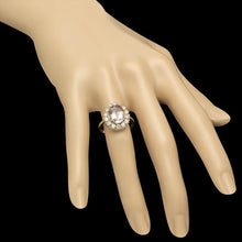 Load image into Gallery viewer, 4.50 Carats Natural Morganite and Diamond 14K Solid Yellow Gold Ring