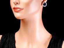Load image into Gallery viewer, 19.10 Carats Natural Sapphire and Diamond 14K Solid White Gold Earrings