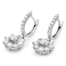 Load image into Gallery viewer, 3.30Ct Natural Diamond 14K Solid White Gold Dangle Earrings