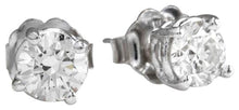 Load image into Gallery viewer, Exquisite 1.60 Carats Natural Diamond 14K Solid White Gold Stud Earrings