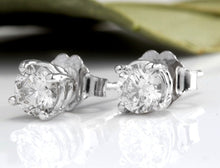 Load image into Gallery viewer, Exquisite 1.60 Carats Natural Diamond 14K Solid White Gold Stud Earrings