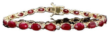Load image into Gallery viewer, 16.30Ct Natural Red Ruby &amp; Diamond 14K Solid Yellow Gold Bracelet
