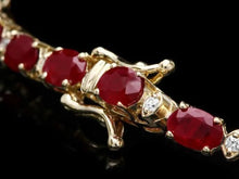 Load image into Gallery viewer, 16.30Ct Natural Red Ruby &amp; Diamond 14K Solid Yellow Gold Bracelet