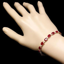 Load image into Gallery viewer, 16.30Ct Natural Red Ruby &amp; Diamond 14K Solid Yellow Gold Bracelet