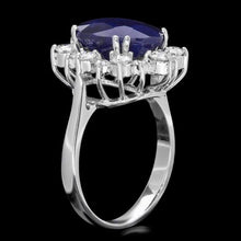 Load image into Gallery viewer, 7.80ct Natural Blue Sapphire &amp; Diamond 14k Solid White Gold Ring
