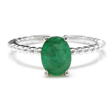 Load image into Gallery viewer, 1.20 Carats Exquisite Natural Emerald 14K Solid White Gold Ring