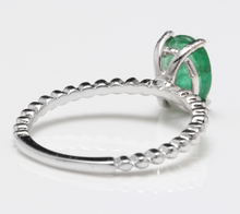 Load image into Gallery viewer, 1.20 Carats Exquisite Natural Emerald 14K Solid White Gold Ring