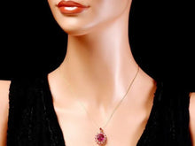 Load image into Gallery viewer, 7.30Ct Natural Red Ruby and Diamond 14K Solid Rose Gold Pendant
