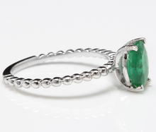 Load image into Gallery viewer, 1.20 Carats Exquisite Natural Emerald 14K Solid White Gold Ring