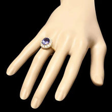 Load image into Gallery viewer, 4.00 Carats Natural Tanzanite and Diamond 14K Solid Yellow Gold Ring