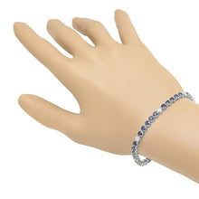 Load image into Gallery viewer, 6.50 Natural Blue Sapphire and Diamond 18K Solid White Gold Bracelet