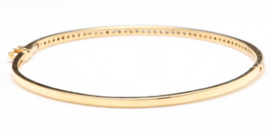 Very Impressive 0.75 Carats Natural Diamond 14K Solid Yellow Gold Bangle Bracelet