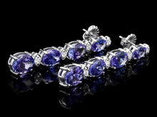 Load image into Gallery viewer, 9.30Ct Natural Tanzanite and Diamond 14K Solid White Gold Earrings