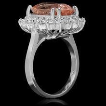 Load image into Gallery viewer, 7.20 Carats Natural Morganite and Diamond 14K Solid White Gold Ring