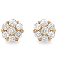 Load image into Gallery viewer, Exquisite 1.00 Carat Natural Diamond 14K Solid Yellow Gold Earrings