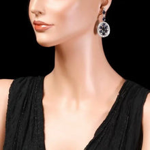 Load image into Gallery viewer, 14.30 Carats Natural Sapphire and Diamond 14K Solid White Gold Earrings
