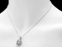 Load image into Gallery viewer, 3.30Ct Natural Aquamarine and  Diamond 14K Solid White Gold Pendant