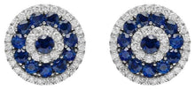Load image into Gallery viewer, 6.20 Carats Natural Sapphire and Diamond 14K Solid White Gold Earrings