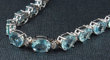 Load image into Gallery viewer, Very Impressive 25.75 Carats Natural Aquamarine &amp; Diamond 14K Solid White Gold Bracelet