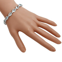Load image into Gallery viewer, Very Impressive 25.75 Carats Natural Aquamarine &amp; Diamond 14K Solid White Gold Bracelet