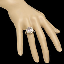 Load image into Gallery viewer, 5.50 Carats Natural Kunzite and Diamond 14K Solid Yellow Gold Ring