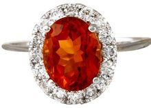 Load image into Gallery viewer, 2.55 Carats Exquisite Natural Madeira Citrine and Diamond 14K Solid White Gold Ring