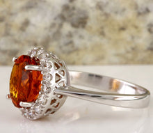 Load image into Gallery viewer, 2.55 Carats Exquisite Natural Madeira Citrine and Diamond 14K Solid White Gold Ring