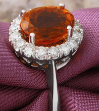 Load image into Gallery viewer, 2.55 Carats Exquisite Natural Madeira Citrine and Diamond 14K Solid White Gold Ring