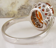 Load image into Gallery viewer, 2.55 Carats Exquisite Natural Madeira Citrine and Diamond 14K Solid White Gold Ring