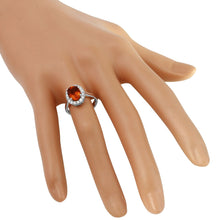 Load image into Gallery viewer, 2.55 Carats Exquisite Natural Madeira Citrine and Diamond 14K Solid White Gold Ring