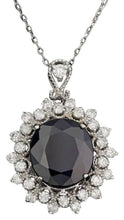 Load image into Gallery viewer, 7.70Ct Natural Sapphire and Diamond 14K Solid White Gold Pendant