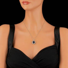 Load image into Gallery viewer, 7.70Ct Natural Sapphire and Diamond 14K Solid White Gold Pendant