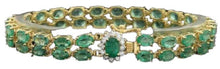 Load image into Gallery viewer, 18.40Ct Natural Emerald and Diamond 18K Solid Yellow Gold Bracelet