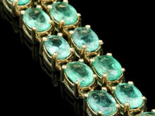 Load image into Gallery viewer, 18.40Ct Natural Emerald and Diamond 18K Solid Yellow Gold Bracelet