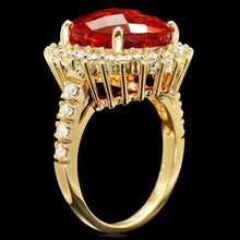 Load image into Gallery viewer, 9.00 Carats Natural Citrine and Diamond 14k Solid Yellow Gold Ring