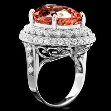 Load image into Gallery viewer, 17.80 Carats Natural Morganite and Diamond 14K Solid White Gold Ring