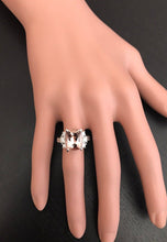 Load image into Gallery viewer, 6.65 Carats Exquisite Natural Morganite and Diamond 14K Solid White Gold Ring