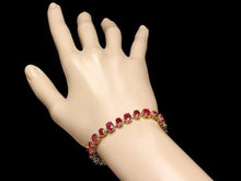Load image into Gallery viewer, 23.80Ct Natural Red Ruby and Diamond 14K Solid Yellow Gold Bracelet