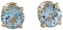 Load image into Gallery viewer, Exquisite Top Quality 2.00 Carats Natural Aquamarine 14K Solid Yellow Gold Stud Earrings