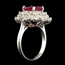 Load image into Gallery viewer, 5.00 Carats Natural Tourmaline and Diamond 14K Solid White Gold Ring