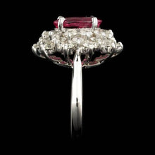 Load image into Gallery viewer, 5.00 Carats Natural Tourmaline and Diamond 14K Solid White Gold Ring