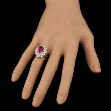 Load image into Gallery viewer, 5.00 Carats Natural Tourmaline and Diamond 14K Solid White Gold Ring