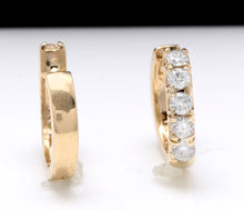 Load image into Gallery viewer, Exquisite .65 Carats Natural Diamond 14K Solid Yellow Gold Hoop Earrings