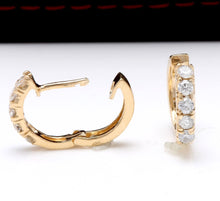 Load image into Gallery viewer, Exquisite .65 Carats Natural Diamond 14K Solid Yellow Gold Hoop Earrings