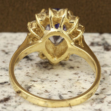 Load image into Gallery viewer, 2.65 Carats Natural Splendid Tanzanite and Diamond 14K Solid Yellow Gold Ring