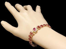 Load image into Gallery viewer, 21.40Ct Natural Tourmaline and Diamond 14K Solid Yellow Gold Bracelet